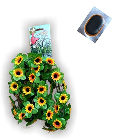 Fahrradgirlande Blumengirlande 120 cm Sonnenblume in Gelb inkl. maxxi4you Reflexband