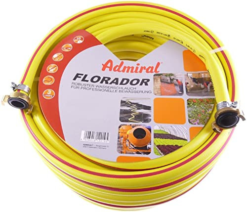 Profi Wasserschlauch 50m Rolle Gartenschlauch knickfest 3/4 zoll + 2 Kupplungen & Schellen