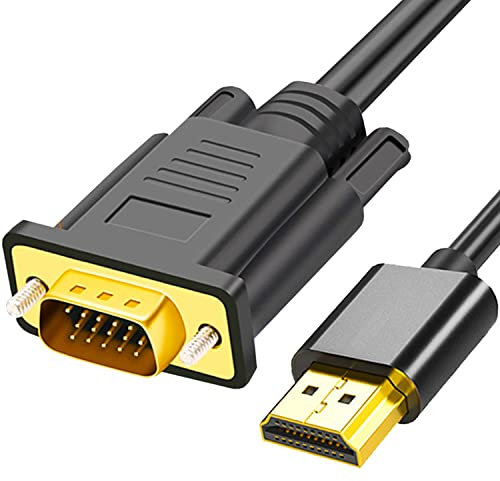 AKWOR HDMI to VGA, 6FT Gold-Plated HDMI to VGA Cable (Male to Male) Compatible for Computer, Desktop, Laptop, PC, Monitor, Projector, HDTV, Raspberry Pi, Roku, Xbox and More