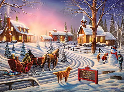 Buffalo Games - Geno Peoples - Sunday Evening - 1000 Piece Jigsaw Puzzle for Adults Challenging Puzzle Perfect for Game Nights - 1000 Piece Finished Size is 26.75 x 19.75