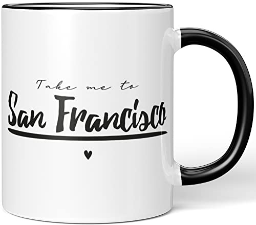 JUNIWORDS Tasse, Take me to San Francisco, Schwarz (1007827)