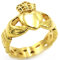 Wedding Ring Titanium, Verlobungsring Herren Edelstahl Goldener Claddagh Ring mit Krone und Herz 16mm Größe 70 (22.3) für Ihn Freund
