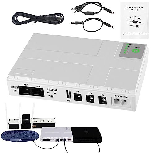 Voihamy Alimentation -onduleur - 10400mAh routeur lumière LED d'alimentation Portable | Modem Alimentation Haut-Parleur Sortie Batterie pour lumière LED