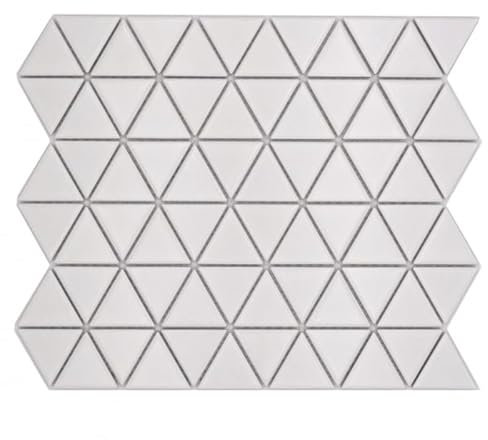 Keramik Mosaikfliese Dreieck Diamant uni weiß matt MOS13-t41