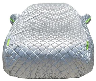 AutoschutzhüLle Autoabdeckung Für Den Außenbereich Baumwolle Verdickter Schutz Vollständiger Winter-Auto-Hagelschutz Schneedecke Sonnenschutz Wasserdicht Staubdicht Autoplane Hülle (Color : Silver,