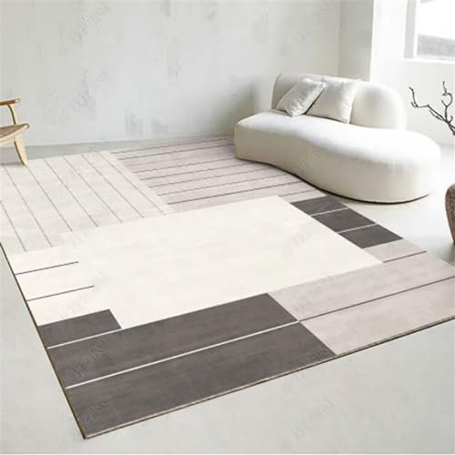 RUGMRZ Beige 160x230CM Alfombra de Viento Gris Crema Alfombra Simple Alfombra Barata Antideslizante Alfombra Alfombra Cocina Lavable Bedroom Mat Alfonbras Infantil Alfombra De Juegos Niños