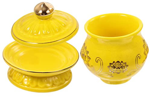 Alipis Taza De Agua De Cerámica Contenedor De Ofrenda Budista Taza De Agua De Loto Taza De Loto Sagrado Taza De Flor De Loto En Taza Budista Ofrenda De Loto Taza De Agua