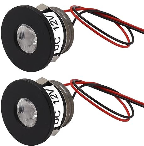 Zerodis 2 Stück Mini-LED-Einbaustrahler, Beleuchtungszubehör, Strahler, Strahler, 15 Grad, 1 Watt, 80 Lm, Kleiner LED-Scheinwerfer für Schmuckvitrinen, 12 V DC