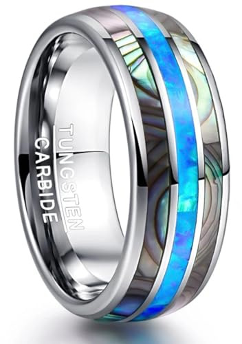 BISONBLUE Ringe Herren Rings Damen Ring Modeaccessoires Mode Einfacher süßer Ring Blauer Opal Herrenring Ring Herren kreativ 11