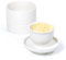 Theo&Cleo Französische Butterdose, Butterdose Keramik, Butterglocke, Porzellan Butterglas für frische und streichfähige Butter (Weiß)