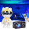 Domigard Luce Notturna Bambini, Gatto Meccanico Proiettore Stelle Soffitto, Testa Girevole a 360°, 7 Effetti di Luce, Ricaricabile Proiettore Soffitto, Regalo per Bambini e Adulti (Bianco)