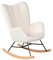 MEUBLE COSY Schaukelstuhl Sessel Schaukelsessel Stillstuhl Schwingstuhl mit Armlehnen Gepolsterter Sitzfläche für Wohnzimmer Schlafzimmer, Balkon, Sherpa und Holzkufen, Bis 120 kg Belastbar, Beige