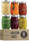 GARUET 6 Pack Mason Jars 480ml Glass Jars with Lid & Seal Bands - Airtight Container for Pickling, Canning, Candles, Home Decor, Overnight Oats, Fruit Preserves, Jam or Jelly