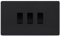 BG Evolve Matt Black 3 Gang Triple Light Switch Double Format