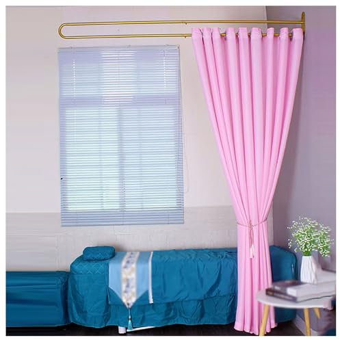 Tenda divisoria per saloni di bellezza con supporto in ferro battuto, divisorio da parete per camera da letto e soggiorno, rosa, 200 cm