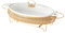 perfk Chafing Dish Auflaufform oval mit Ständer Buffet Server Warmhaltetablett Speisetablett mit Deckel Lasagneform Suppenterrine Backform, 12 Inch