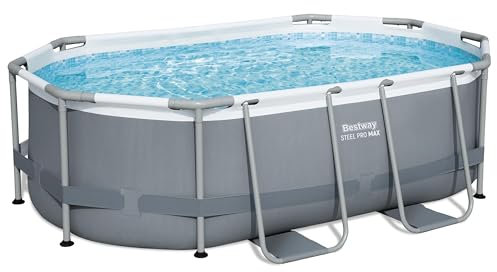 Bestway Steel Pro MAX Solo Pool ohne Zubehör 305 x 200 x 84 cm, grau, oval