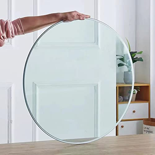 Tischplatte aus gehärtetem Glas, rund, für Terrassenmöbel, transparent, Schwarz/Braun, 40 cm/50 cm/60 cm/80 cm, abgerundete Kanten, ideal für Küche, Esstisch oder Couchtisch