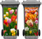 Nezyo 2 Sheets Wheelie Bin Stickers, Tulip Flowers Dustbin Sticker Decorative Self Adhesive Waterproof Large Floral Bin Decal for Dustbin Fridge Wall Indoor Outdoor Home Decor, 14. 37 x 30. 71 Inch