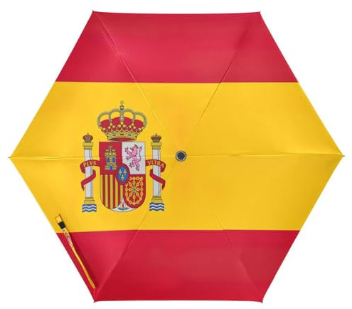 Joitme Paraguas automático de la bandera de España, paraguas de acero, paraguas ecológico