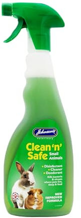 Johnsons Clean and Safe Small Animal Disinfectant Spray 500ml, Kills Bacteria and Viruses, Fresh Scent