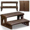 poolomio® Échelle pour spa et jacuzzi marron | Échelle fendeuse à 2 marches en PVC | 70 x 65 x 24 cm | Surface antidérapante | Montage facile