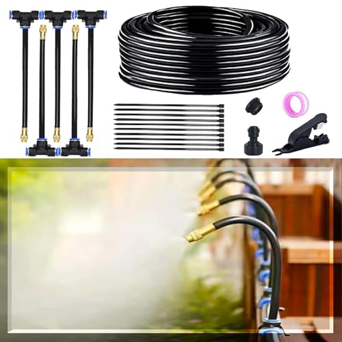 ALISMDZZ | Pulvérisateur Arrosage Automatique Pour Jardin kits D'arrosage irrigation goutte À goutte Système Vaporisateur Plante Brumisateur Terrasse Équipé d'un Tuyau Flexible de 5/8 (5M)