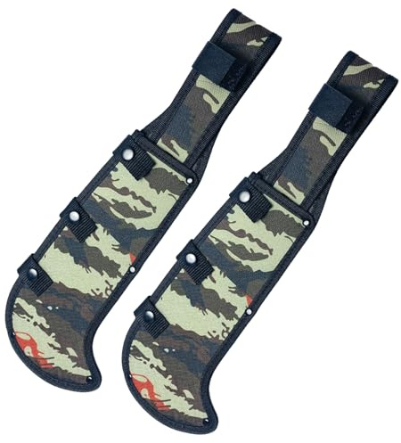 Universal Knife Sheath, 2Pcs Camping Knives Sleeves, Oxford Cloth Portable Sickle Cover, Case Edge Guards Blade Protectors (Camouflage)，for Camping Outdoor Use Resistant Prevents Accidental Injuries