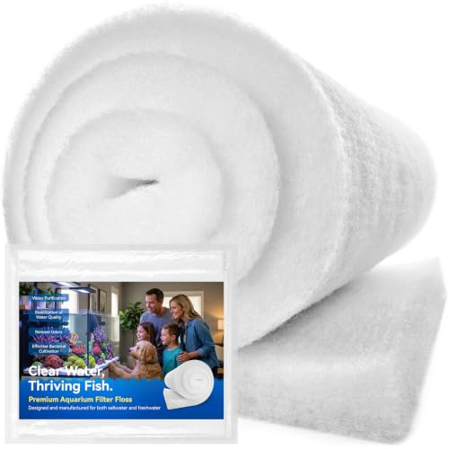Borlech Aquarium Filter Floss Pad, Filter Media Accessories for Fish Tanks and Ponds, Ultra-Clear Water in No Time, 2.5 cm Thick (30 cm Wide, 100 cm Long)