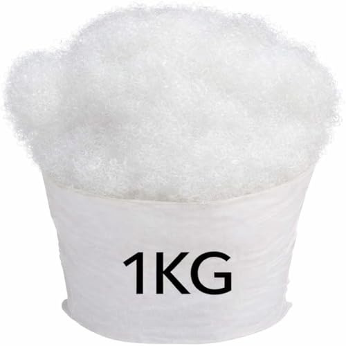 Hollow Fibre Stuffing/Filling/Fill Toys, Pillows, Cushion Covers,Polyester Filling, Craft High Grade Hollowfibre Filling (1KG)
