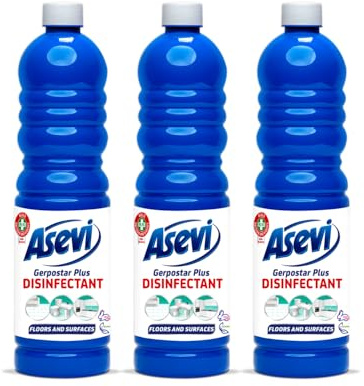 Asevi Disinfectant Cleaning Liquid – Floor and Surface Cleaner – Strong Formula for Floors, Tiles, Surfaces and Household Protection – Multipack 3 x 1L Bottles