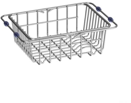 Abtropfgestell für Spülbecken, verstellbare Länge, Halterung mit Gummifüßen für Stabilität, Edelstahl-Konstruktion, rostbeständig, passt über Spüle oder Theke (30 x 20 x 10 cm)