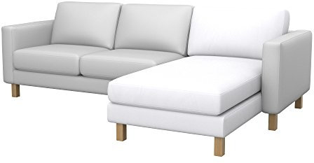 Soferia Überzug Kompatibel Mit Karlstad Anbau Recamiere Sofasitzbezug Sitzkissenbezug Chaiselongue-Bezug Husse Kunstleder Lederoptik Wasserabweisend Pflegeleicht Antiallergisch Eco Leather Weiß