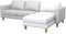 Soferia Überzug Kompatibel Mit Karlstad Anbau Recamiere Sofasitzbezug Sitzkissenbezug Chaiselongue-Bezug Husse Kunstleder Lederoptik Wasserabweisend Pflegeleicht Antiallergisch Eco Leather Weiß