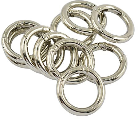 10 Karabiner Karabinerhaken Schnappfeder Schnapphaken Karabiner Ring Taschenringe für Griffe von Handtaschen Ledertaschen