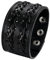 JewelryWe Schmuck Herren Lederarmband, Breit Geflochten Leder Armband Armreif Manschette, Passend für 7-8,5 Zoll, Schwarz