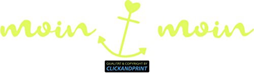 CLICKANDPRINT Aufkleber » Moin Moin, 320x74,6cm, Neon Gelb • Dekoaufkleber/Autoaufkleber/Sticker/Decal/Vinyl