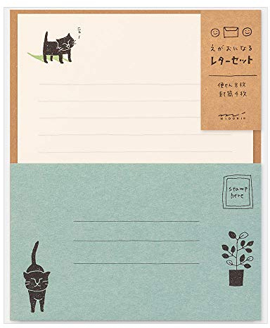 Midori Eiga 91802542 Letter Set Cat Design
