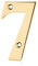 XFORT Polished Brass Front Door Number 7, House Number Suitable for All Door Types including Wooden, uPVC, and Composite.