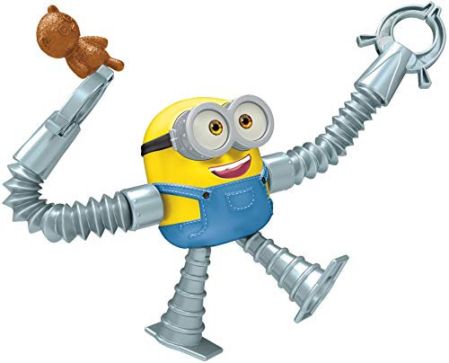 Minions GMD97 -,Minions: Auf der Suche nach dem Mini-Boss“, Bob Actionfigur mit ausfahrbaren Armen, ca. 10 cm, Filmfigur-Spielzeug mit Teddybär-Zubehör, für Kinder ab 4 Jahren