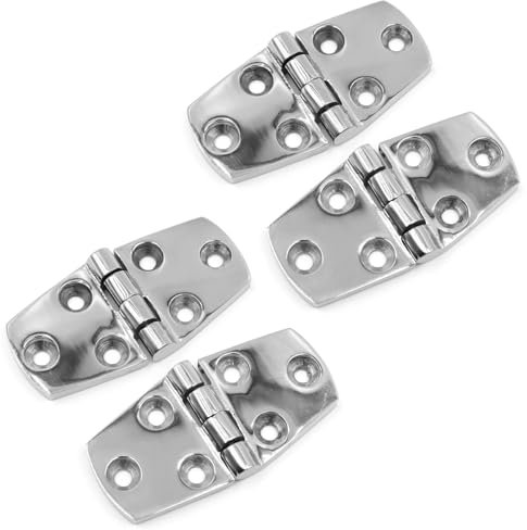 POFET 4 unids Durable 316 Marina Acero Inoxidable Casting Correa Bisagra Puerta Bisagra para Barco Yate RV