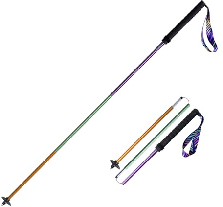 Klappbare Trekkingstöcke, leichte Wanderstöcke aus Aluminium, 110/120 cm verstellbar, Aonijie, Ultraleicht für Laufstöcke (Glod + grau, 120cm)