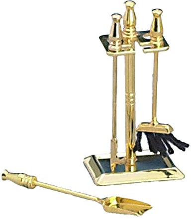 Melody Jane Casa de Muñecas Oro Chimenea Herramientas Companion Juego Miniatura Chimenea Accesorio