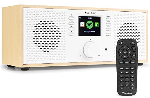 Audizio Rimini Internet Digital Radio with Bluetooth - White | Internet Radio Tuner with FM/DAB+ | Digital Radios for Home with Alarm Clock, USB Charging, and Wireless Music Streaming
