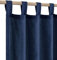 Marineblaue Vorhänge, 2 Paneele, Schlaufenvorhänge, lichtfilternd, halbtransparent, Indigo, Dunkelblau, Leinenvorhang für Schlafzimmer, Wohnzimmer, Landhaus-Boho-Dekor, 132 x 213 cm lang