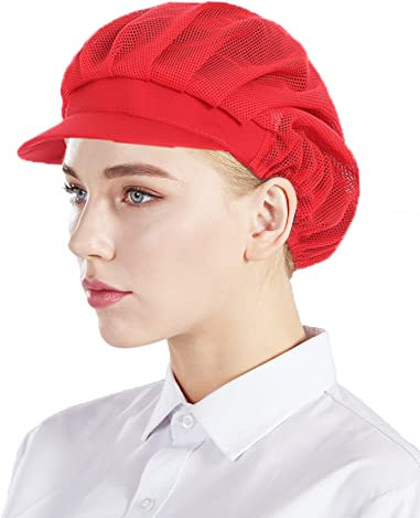 Nanxson 3 Pcs Béret de Cuisinier Chapeau de Cuisine Unisexe avec Maille Travailler pour Atelier Usine Cuisine Restauration Boulangerie CF9033