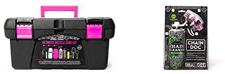 Muc-Off 284US Ultimate Bicycle Cleaning Kit - Must-Have Kit To Clean & MUC951 Chain Doc - Bike Chain Cleaning Machine With Rotating Brushes For A Fast Clean - Includes 400ml