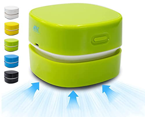 SIC Mini Desktop-Staubsauger, kabelloser wiederaufladbarer Desktop-Staubsauger, Bleistiftkehrer, Gummispäne, Konfetti, Tastatur, Auto, Schreibtisch (Grün)
