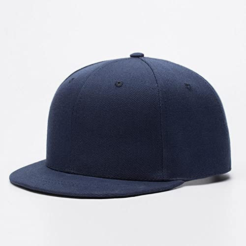 YUNHOME Baseball Kappe Visor Cap Schirmmütze Basecap Kappen Hat Kurzer Baseballmütze, Hip-Hop-Männer Und Frauen Trendy, Arbeitshut-Werbe-Hut-Kappe-Einstellbar_Dunkelblaue Flache Rand 4.5 cm