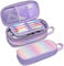 Bagseri Pencil Case for Girls - Expandable Large Pencil Pouch Cute Pencil Bag with Zip Closure for Kids Student School, Stationery Not Included (Purple, Mermaid)